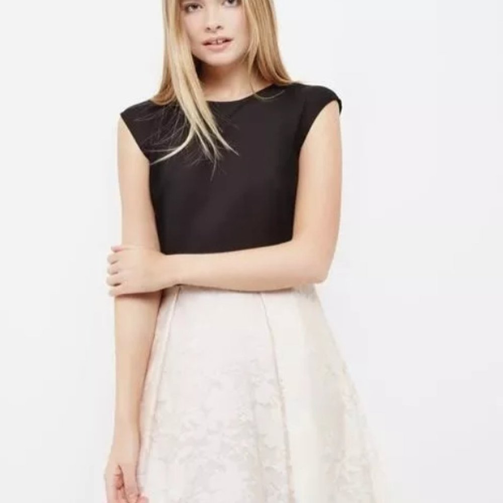(Available until 3/31)Ted Baker - Natural Beloni Burnout Skater Dress US Size 4